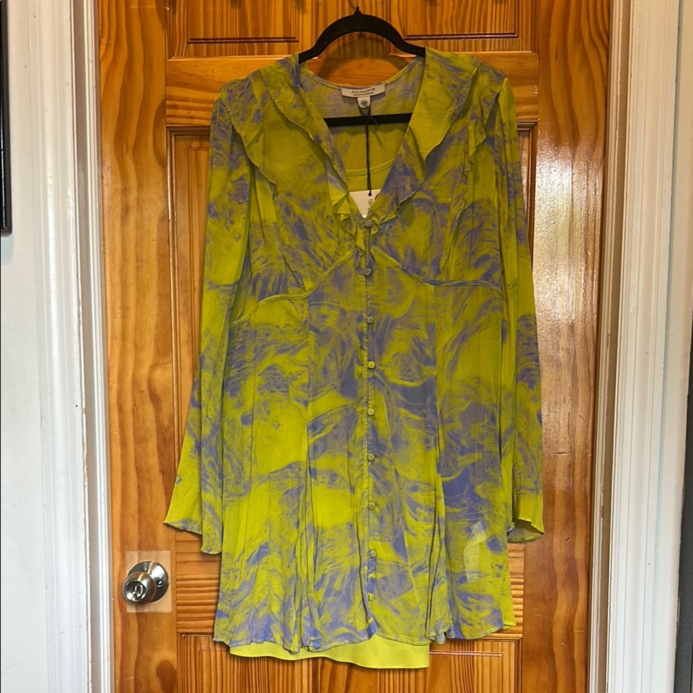 all saints lini inspiral print dress US 10 NWT - Picture 8 of 10